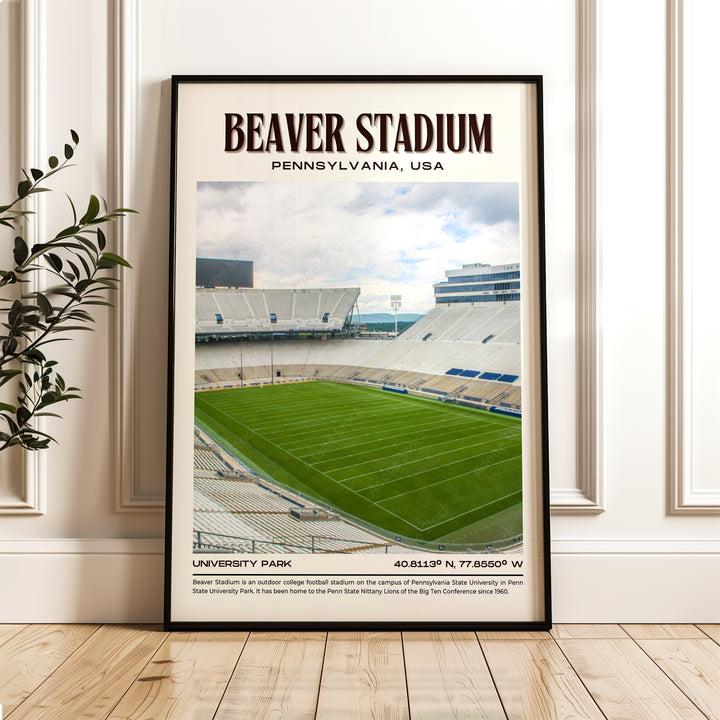 Beaver Stadium Football Retro Wall Art