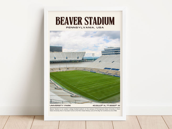 Beaver Stadium Football Retro Wall Art