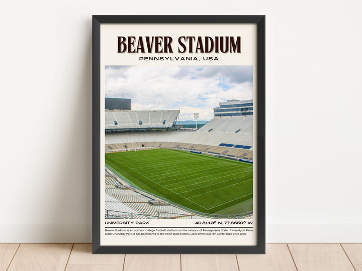 Beaver Stadium Football Retro Wall Art