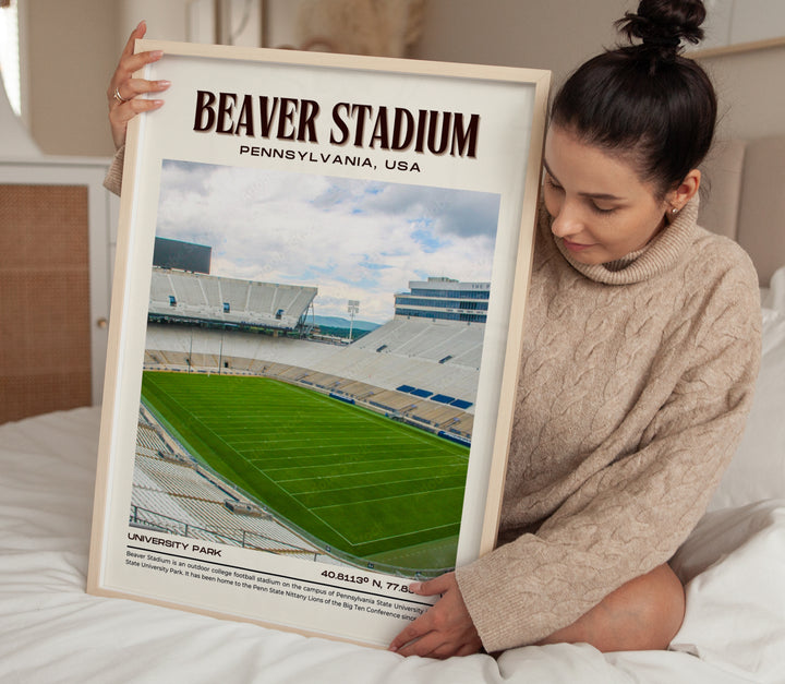 Beaver Stadium Football Retro Wall Art