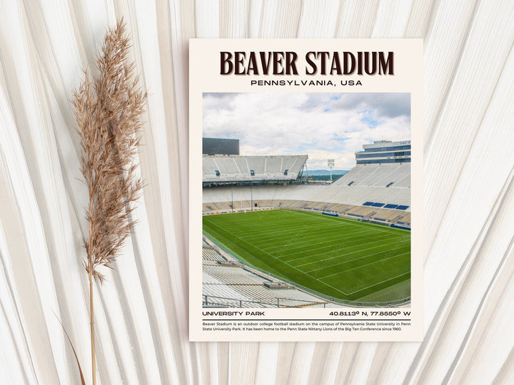 Beaver Stadium Football Retro Wall Art