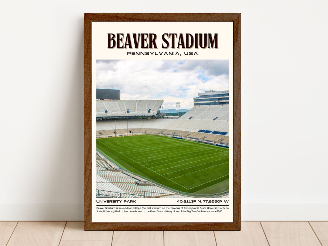 Beaver Stadium Football Retro Wall Art