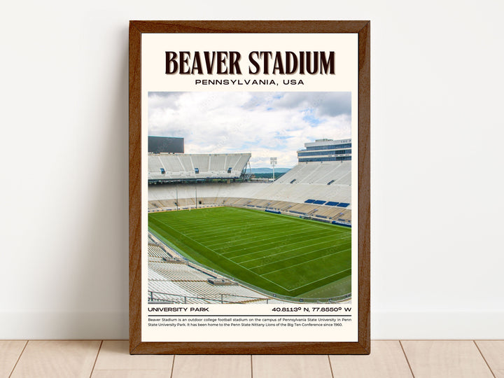 Beaver Stadium Football Retro Wall Art