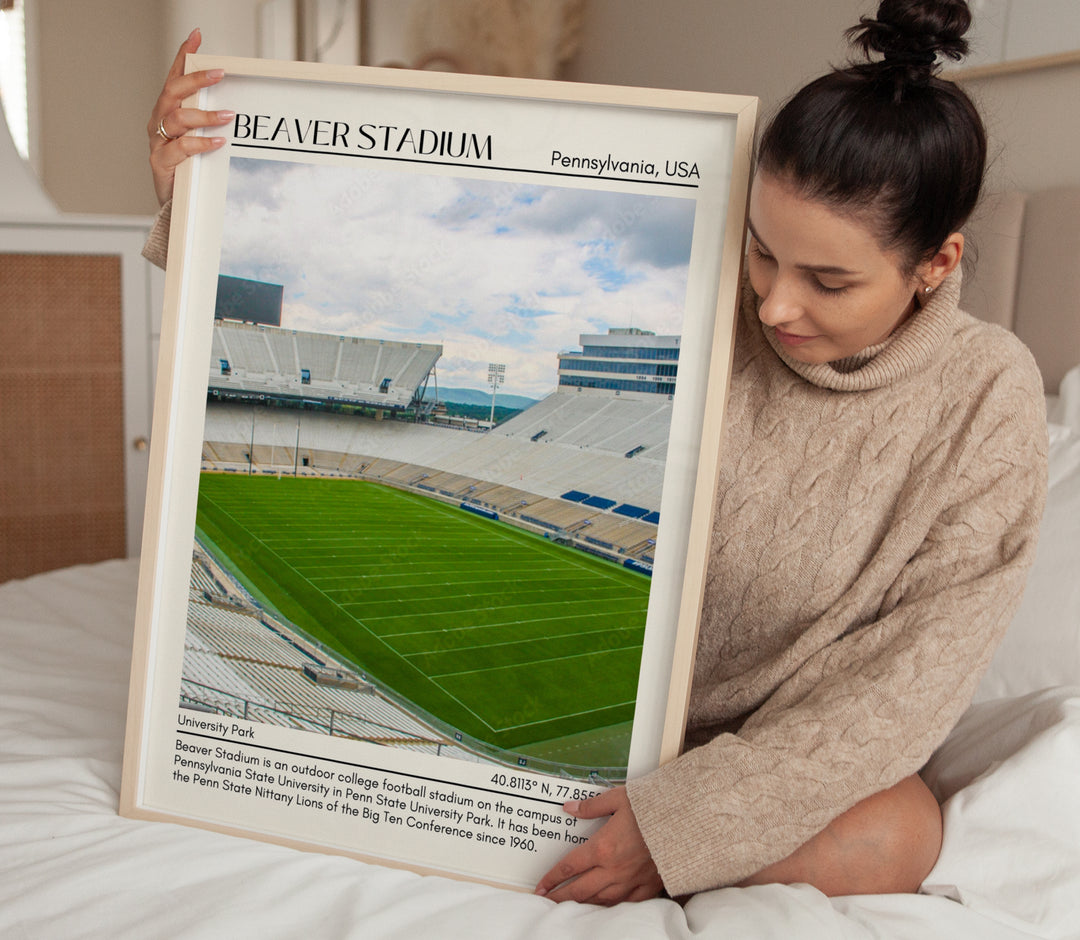 Beaver Stadium Football Minimal Wall Art