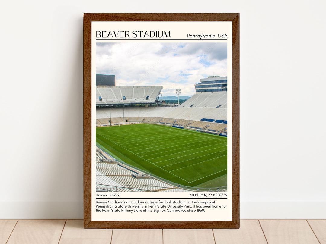 Beaver Stadium Football Minimal Wall Art