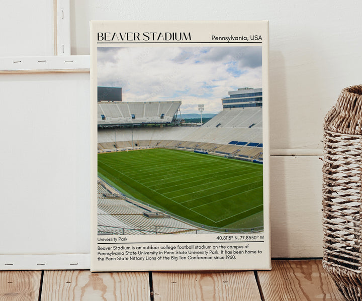 Beaver Stadium Football Minimal Wall Art