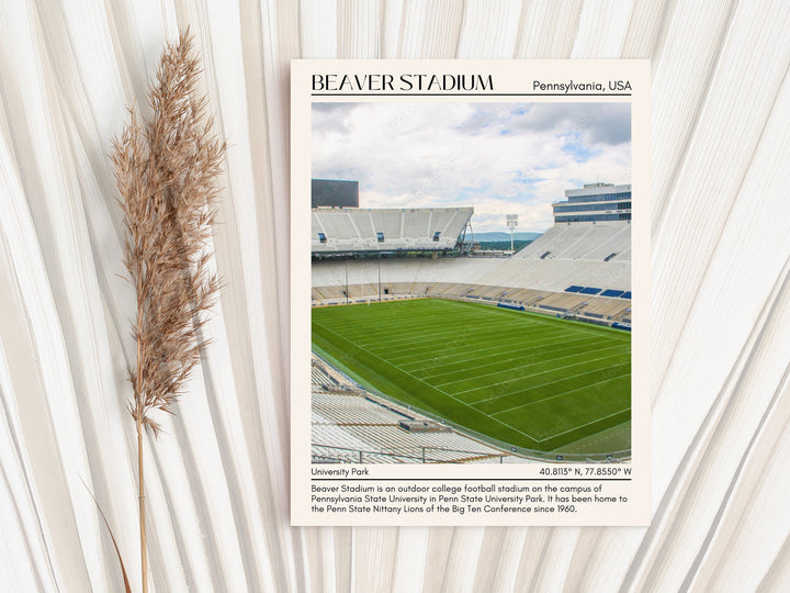 Beaver Stadium Football Minimal Wall Art