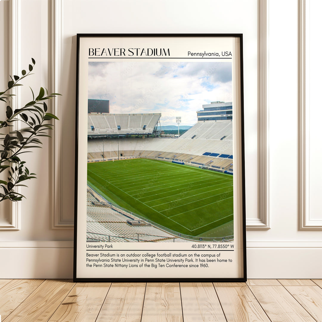 Beaver Stadium Football Minimal Wall Art