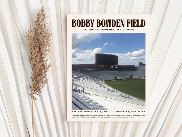 Doak Campbell Stadium Football Retro Wall Art