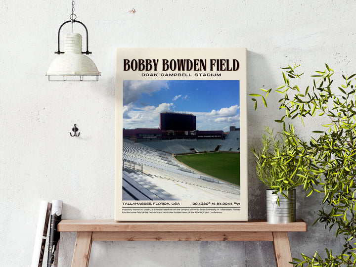 Doak Campbell Stadium Football Retro Wall Art