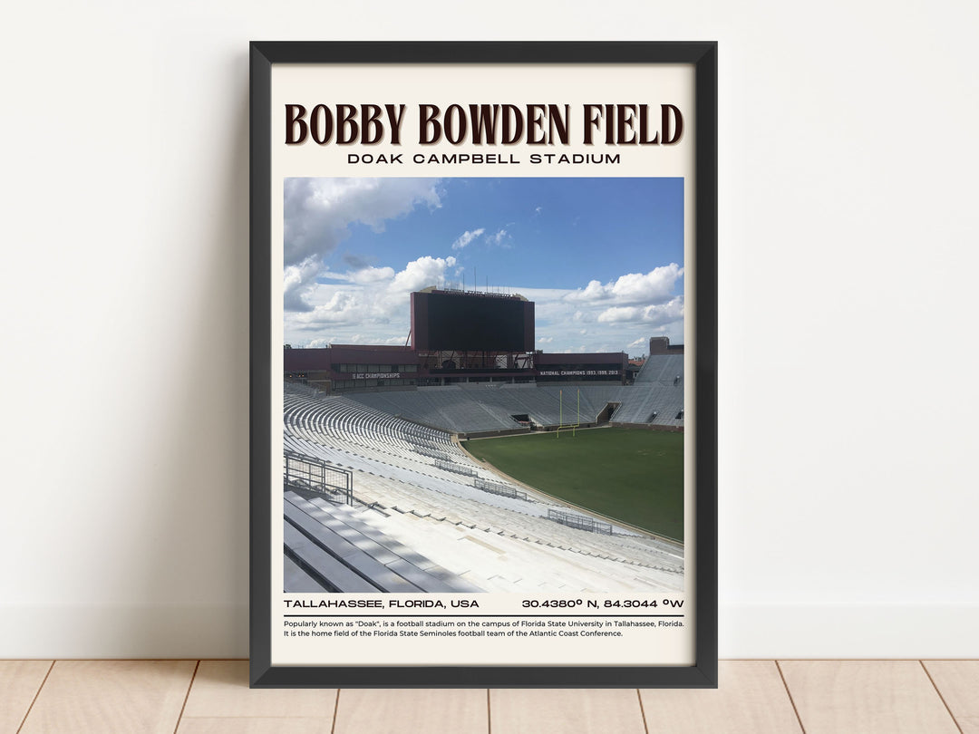 Doak Campbell Stadium Football Retro Wall Art