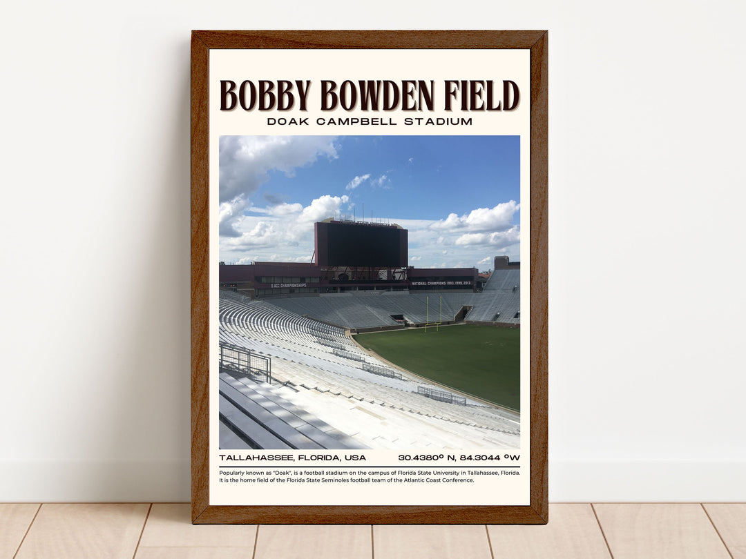 Doak Campbell Stadium Football Retro Wall Art