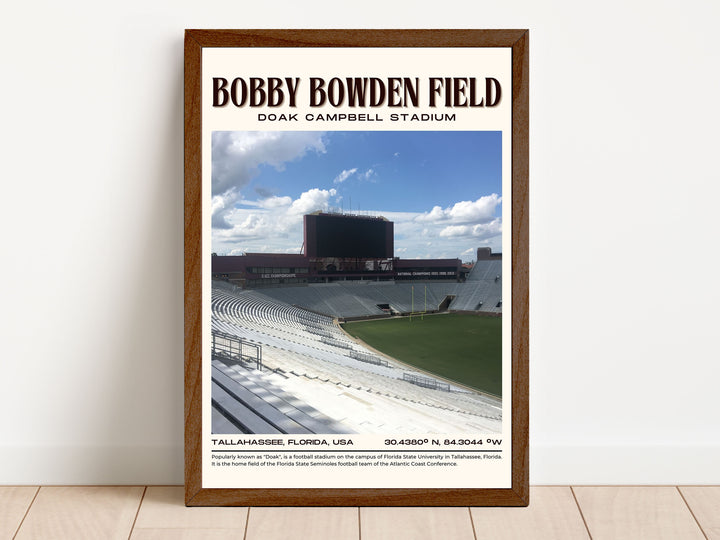 Doak Campbell Stadium Football Retro Wall Art