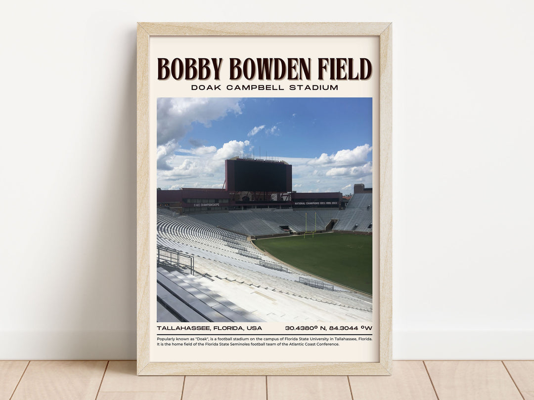 Doak Campbell Stadium Football Retro Wall Art