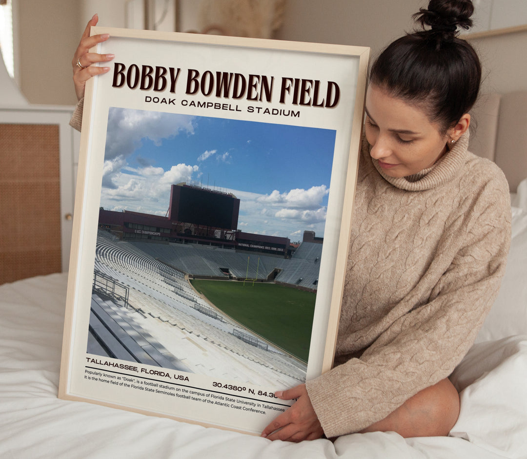 Doak Campbell Stadium Football Retro Wall Art