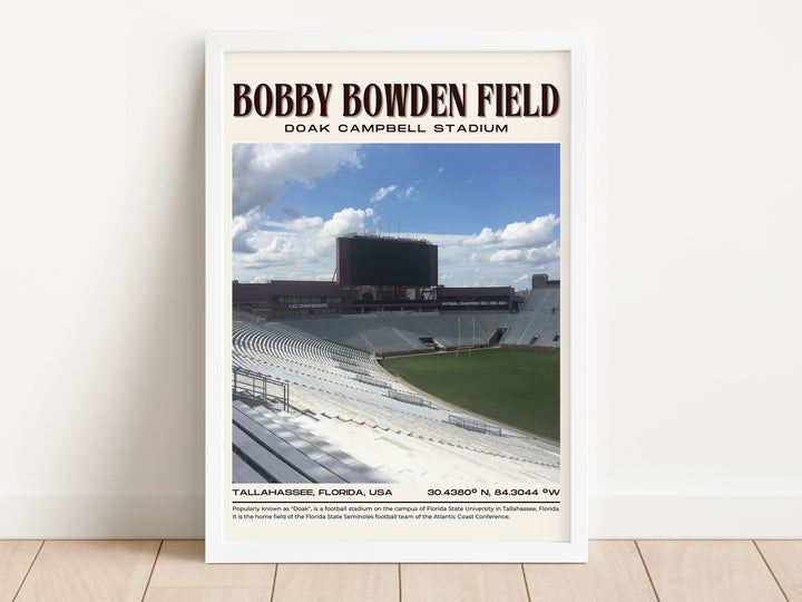 Doak Campbell Stadium Football Retro Wall Art