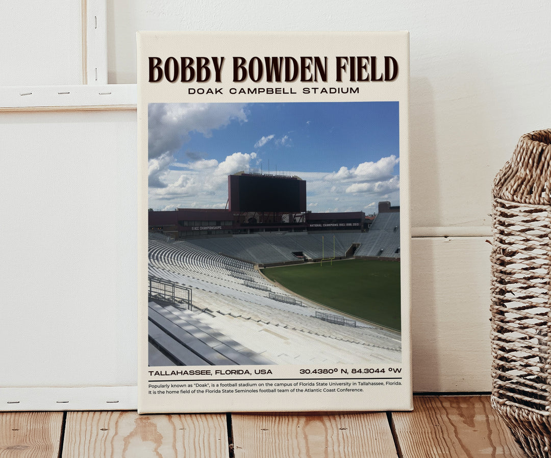 Doak Campbell Stadium Football Retro Wall Art