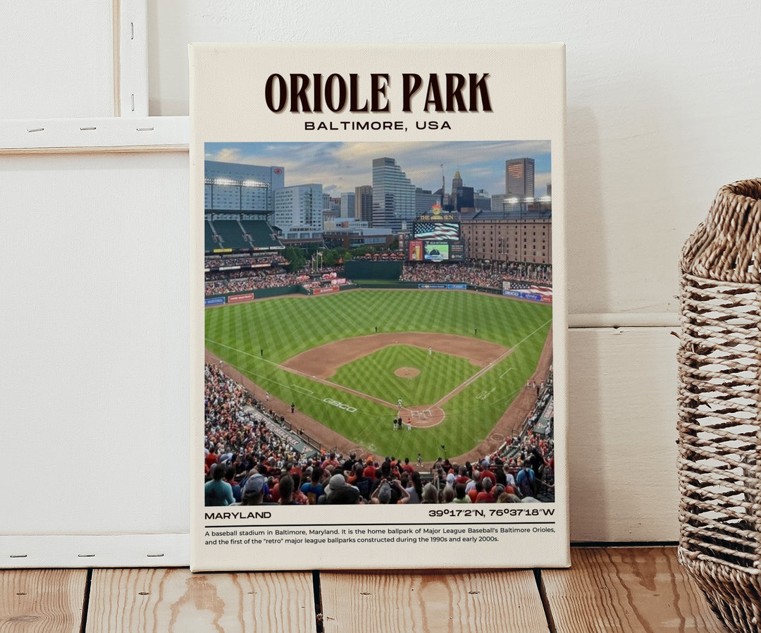 Oriole Park Stadium Baseball Retro Wall Art