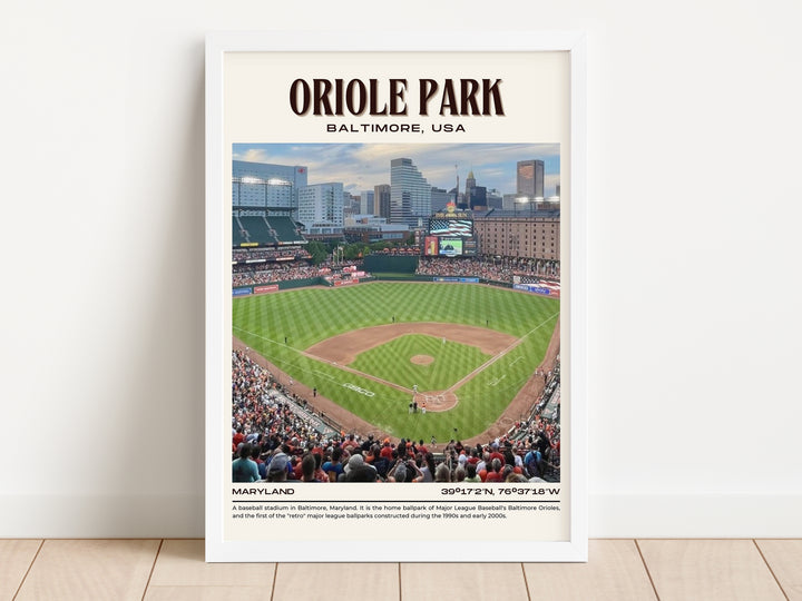 Oriole Park Stadium Baseball Retro Wall Art