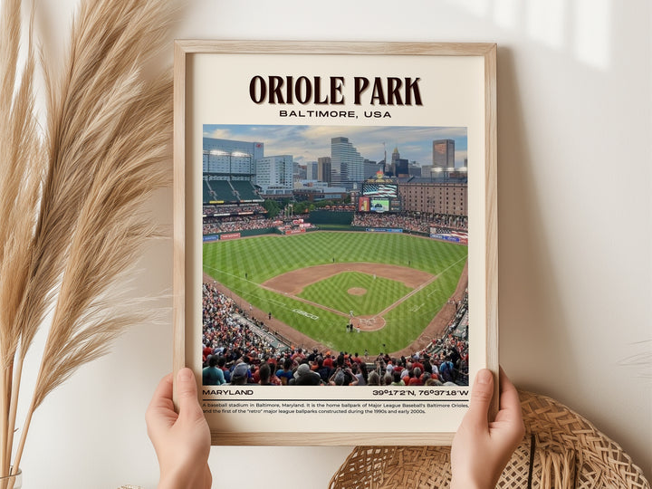 Oriole Park Stadium Baseball Retro Wall Art