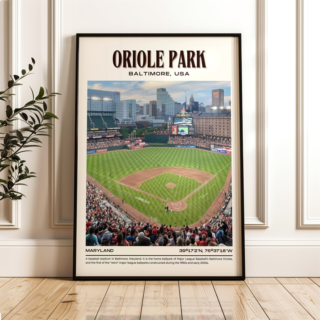 Oriole Park Stadium Baseball Retro Wall Art