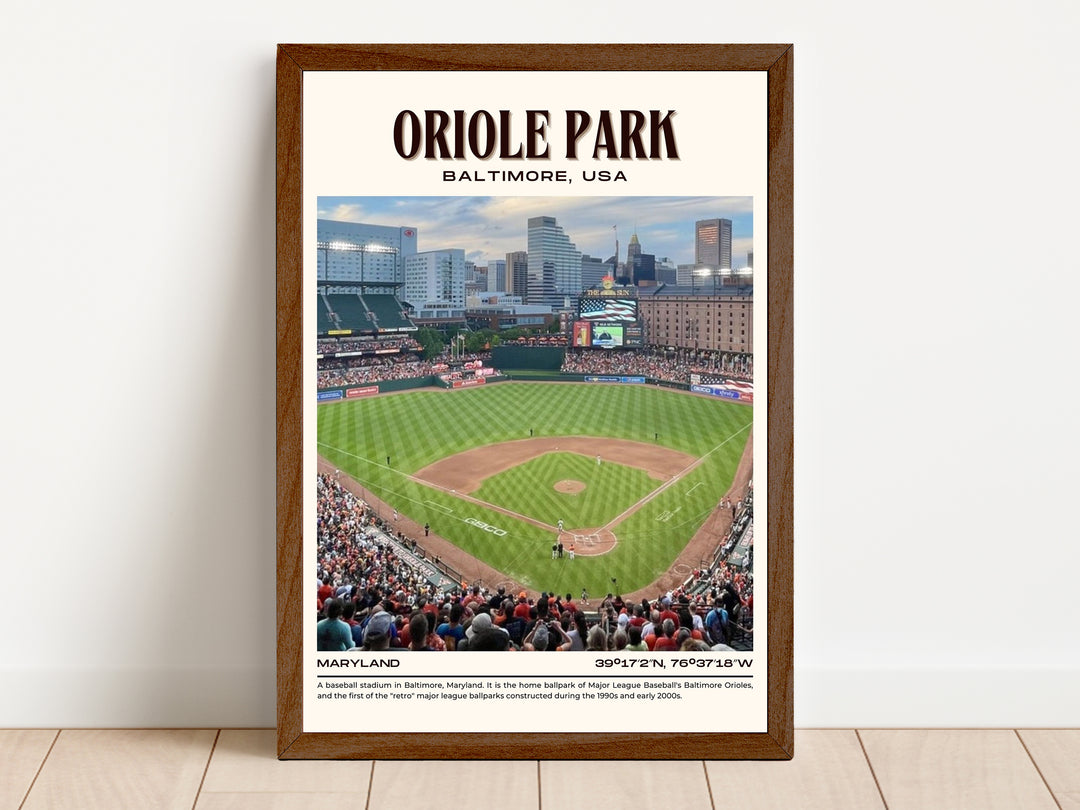 Oriole Park Stadium Baseball Retro Wall Art