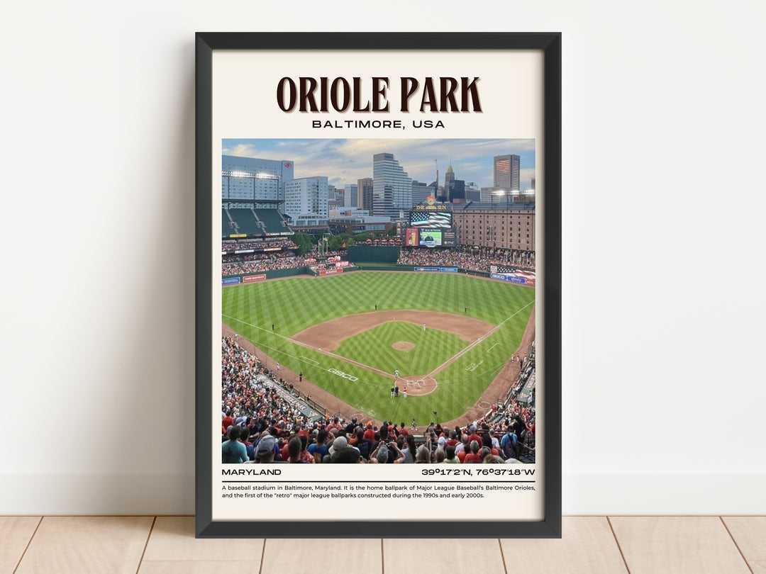 Oriole Park Stadium Baseball Retro Wall Art