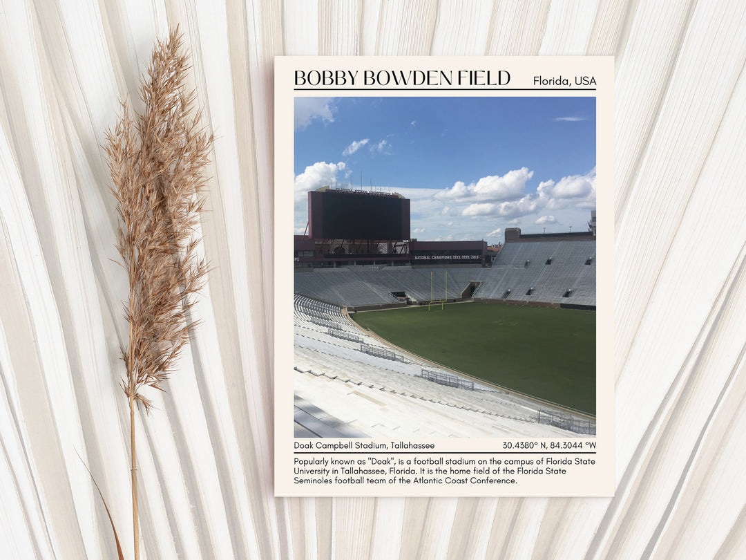 Doak Campbell Stadium Football Minimal Wall Art