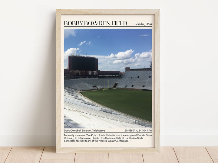 Doak Campbell Stadium Football Minimal Wall Art