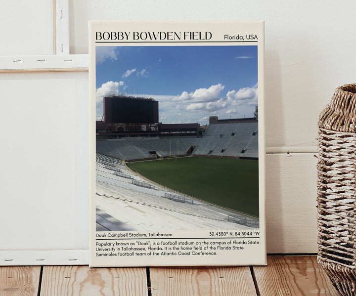 Doak Campbell Stadium Football Minimal Wall Art