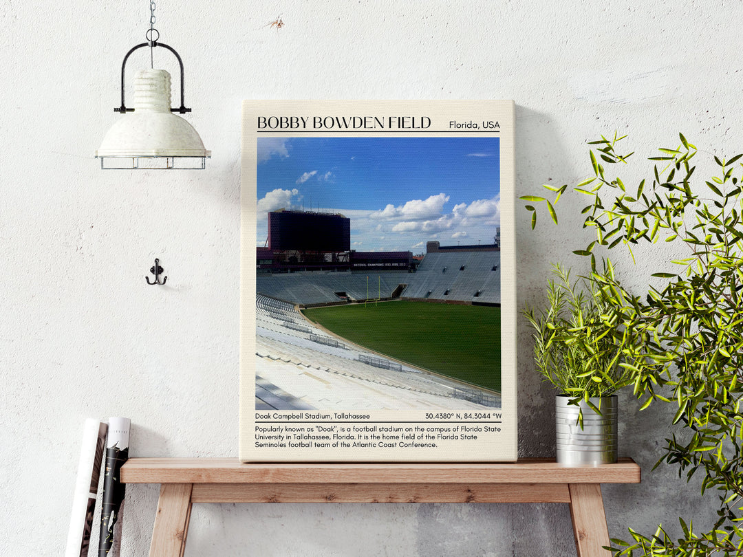 Doak Campbell Stadium Football Minimal Wall Art