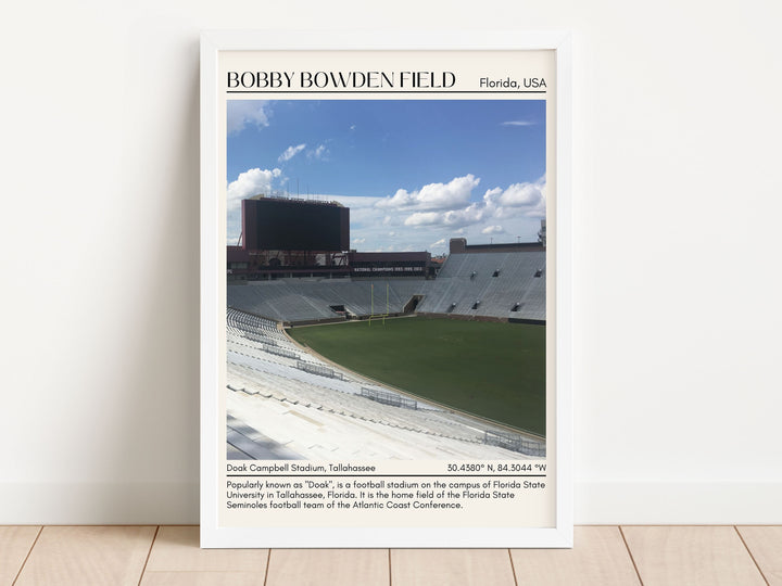 Doak Campbell Stadium Football Minimal Wall Art