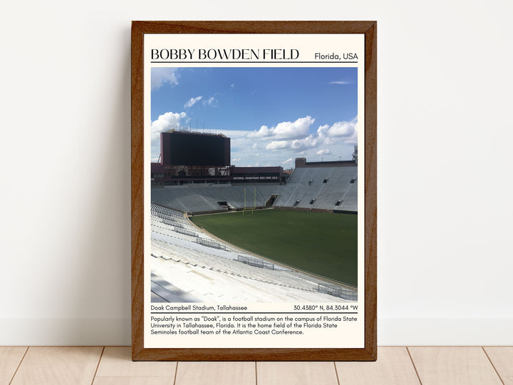 Doak Campbell Stadium Football Minimal Wall Art