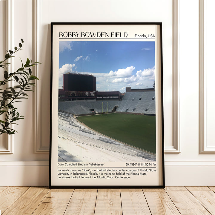 Doak Campbell Stadium Football Minimal Wall Art