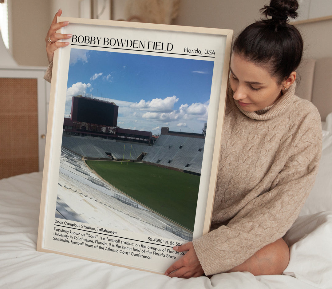 Doak Campbell Stadium Football Minimal Wall Art