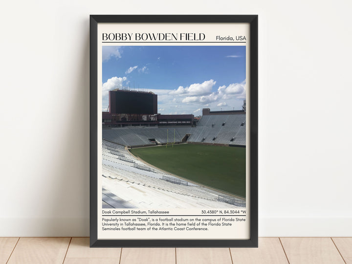 Doak Campbell Stadium Football Minimal Wall Art