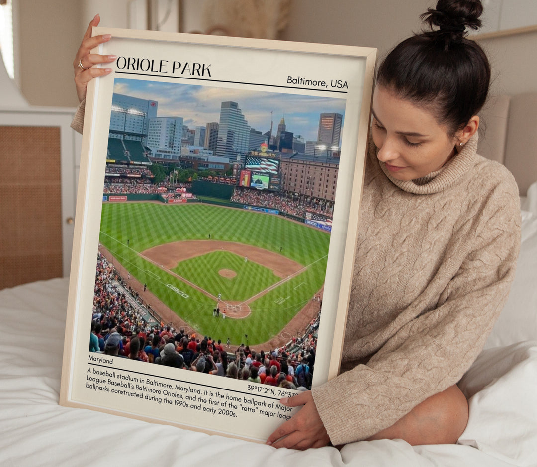 Oriole Park Stadium Baseball Minimal Wall Art