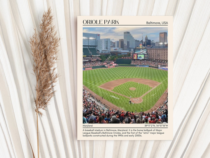 Oriole Park Stadium Baseball Minimal Wall Art