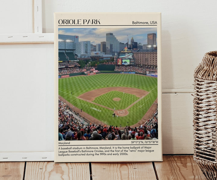 Oriole Park Stadium Baseball Minimal Wall Art