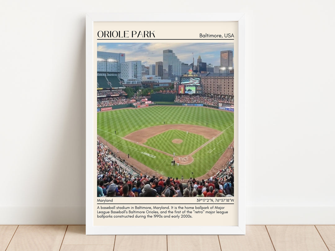 Oriole Park Stadium Baseball Minimal Wall Art