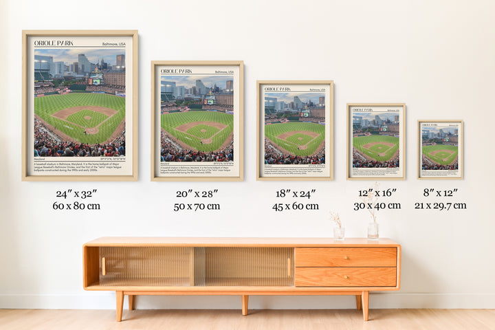 Oriole Park Stadium Baseball Minimal Wall Art