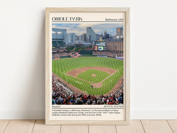 Oriole Park Stadium Baseball Minimal Wall Art