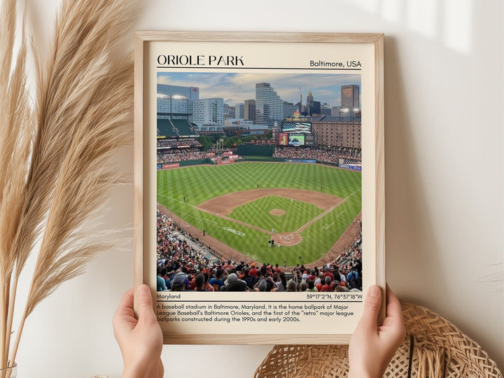 Oriole Park Stadium Baseball Minimal Wall Art