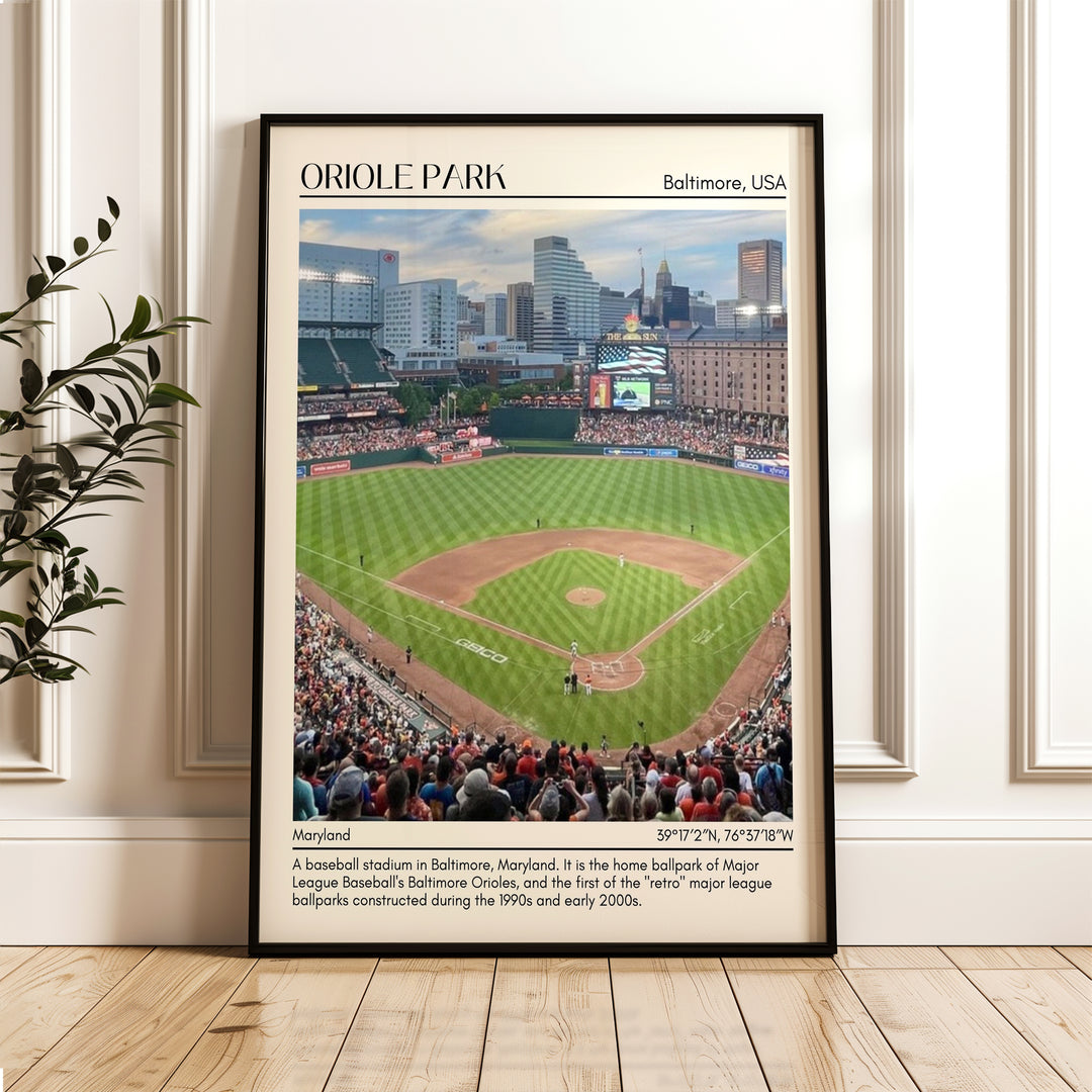 Oriole Park Stadium Baseball Minimal Wall Art