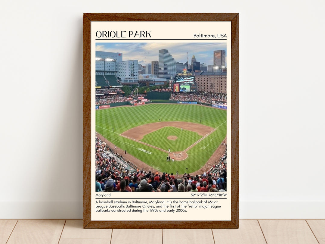 Oriole Park Stadium Baseball Minimal Wall Art