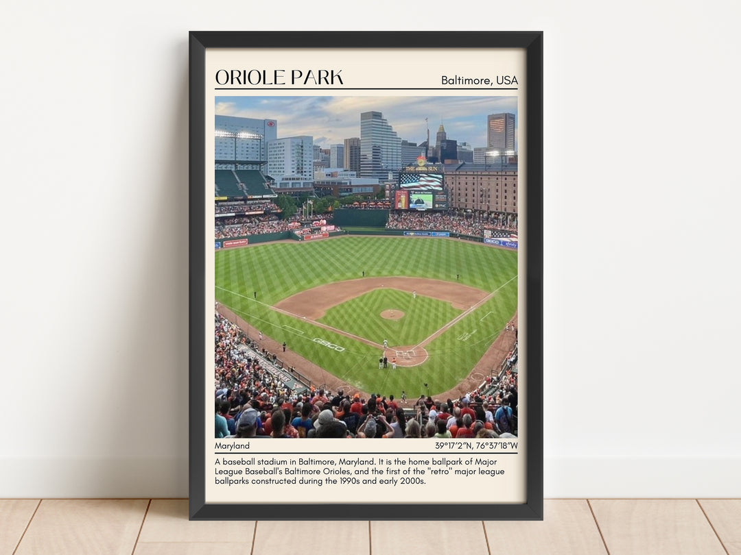 Oriole Park Stadium Baseball Minimal Wall Art