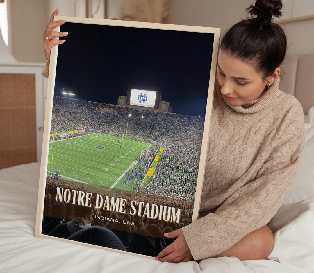 Notre Dame Stadium Football Wall Art