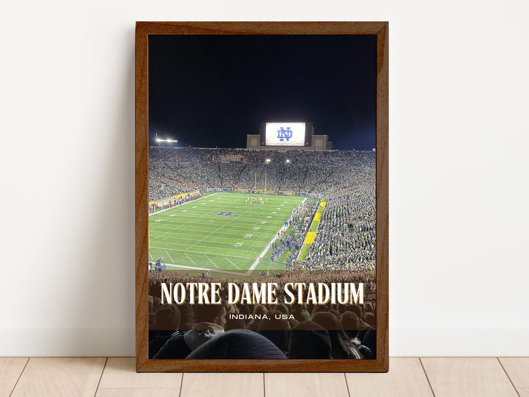 Notre Dame Stadium Football Wall Art