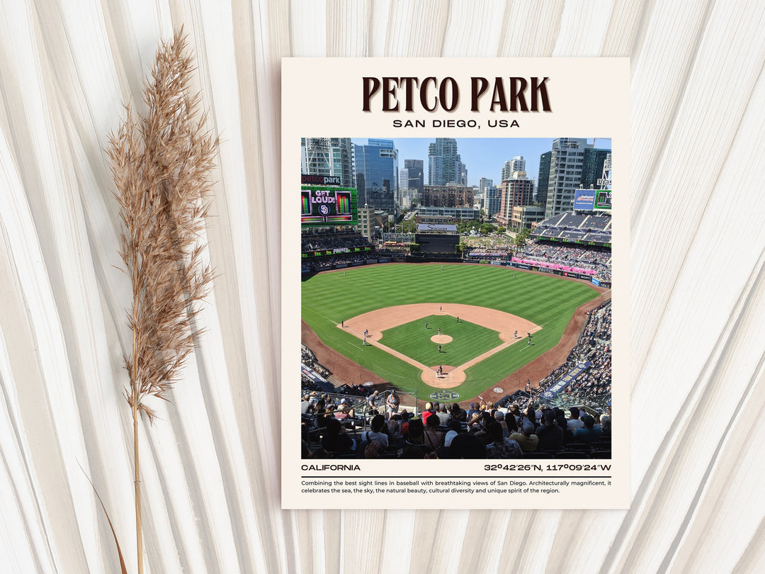 Petco Park Stadium Baseball Retro Wall Art