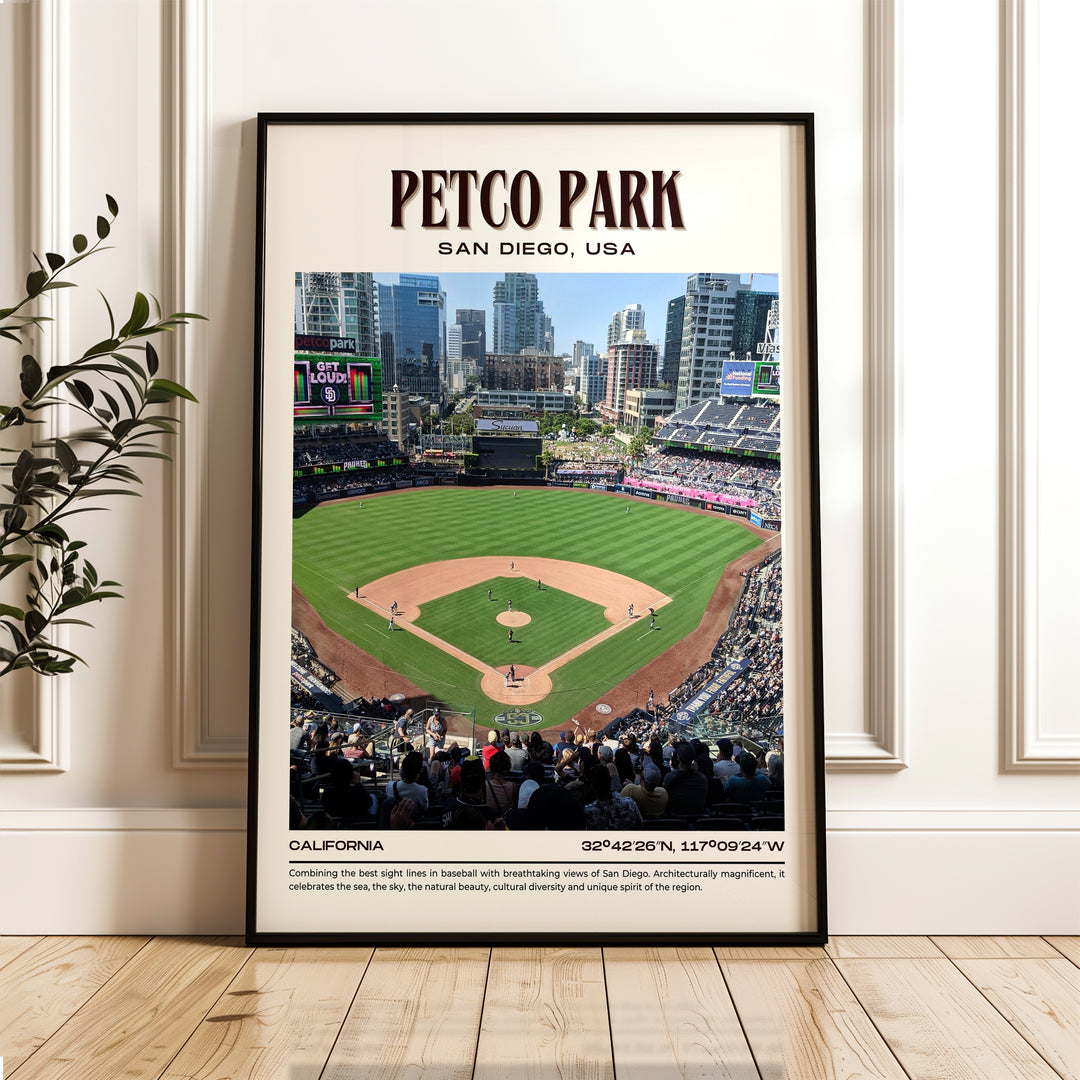 Petco Park Stadium Baseball Retro Wall Art